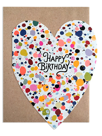 Cut out Heart Birthday Speckle