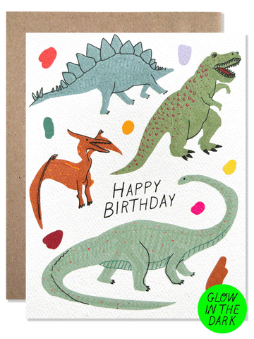 Happy Birthday GLOW IN THE DARK Dinosaurs