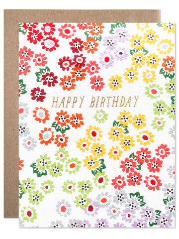 Birthday /  Happy Birthday Tiny Rainbow Floral - wholesale case of 6