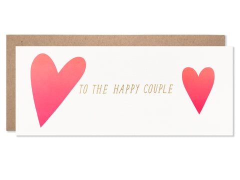 Wedding / To The Happy Couple Hearts with Gold Glitter Foil - wholesale case of 6