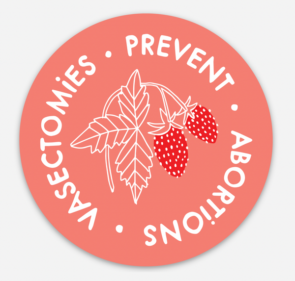 3 x 3 Vasectomies prevent Abortions Sticker
