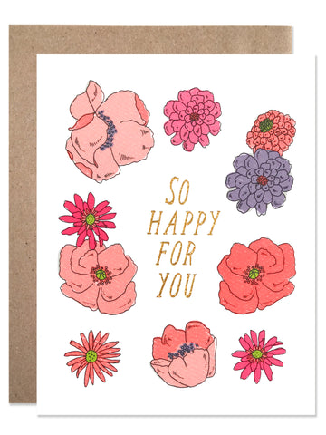 Celebration / So Happy For You with Gold Glitter Foil- wholesale case of 6