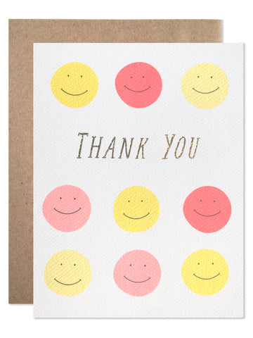 Thank you / Thank You Smileys with Glitter Foil - wholesale case of 6