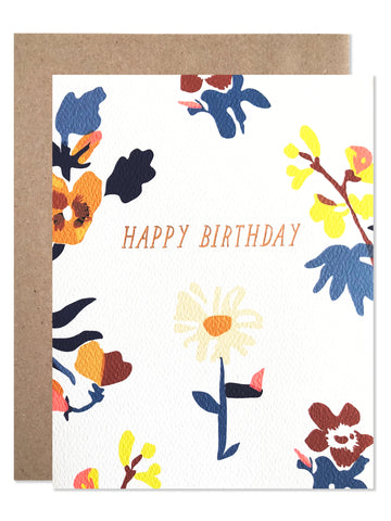 Birthday /  Happy Birthday Laura Floral with Copper Foil - wholesale case of 6